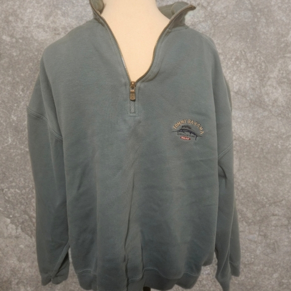 Tommy Bahama Men's Gray Quarter-Zip Sweater - Picture 1 of 5